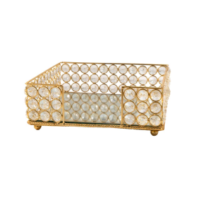 Servilleta Gold Cristal Square Napkin Holder
