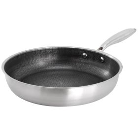 Gibson Home Elsenborn 11in Embossed Interior Stainless Steel Frying Pan