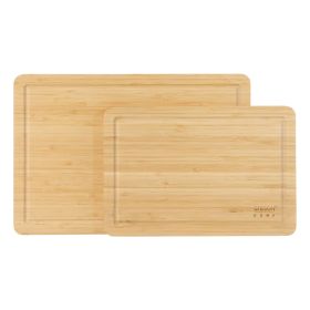 Gibson Home Forestview 2 Piece Rectangle Bamboo Cutting Board Set with Juice Grooves