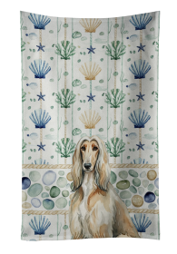 Afghan Hound Coastal Sea Glass Kitchen Towel