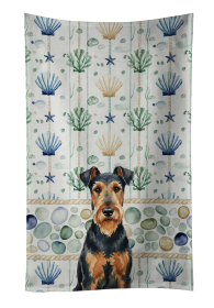 Airedale Terrier Coastal Sea Glass Kitchen Towel