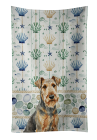 Grizzle Airedale Terrier Coastal Sea Glass Kitchen Towel