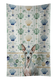 American Hairless Terrier Coastal Sea Glass Kitchen Towel