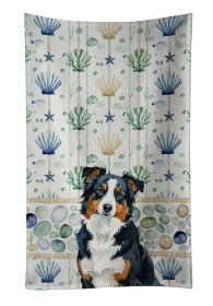 Black Tri American Shepherd Coastal Sea Glass Kitchen Towel