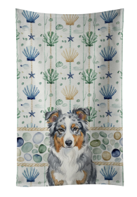 Blue Merle American Shepherd Coastal Sea Glass Kitchen Towel