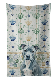 Blue American Staffordshire Terrier Coastal Sea Glass Kitchen Towel
