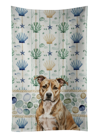 Brindle American Staffordshire Terrier Coastal Sea Glass Kitchen Towel