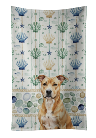 Fawn American Staffordshire Terrier Coastal Sea Glass Kitchen Towel