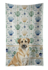 Anatolian Shepherd Dog Coastal Sea Glass Kitchen Towel