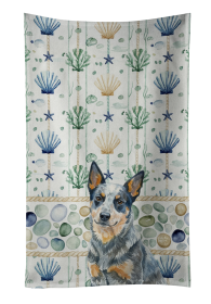 Blue Heeler Australian Cattle Dog Coastal Sea Glass Kitchen Towel