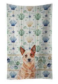 Red Heeler Australian Cattle Dog Coastal Sea Glass Kitchen Towel