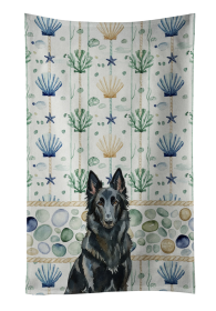 Belgian Sheepdog Groenendael Coastal Sea Glass Kitchen Towel