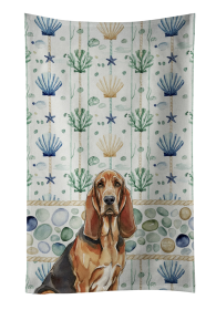 Liver and Tan Bloodhound Coastal Sea Glass Kitchen Towel