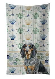 Bluetick Coonhound Coastal Sea Glass Kitchen Towel