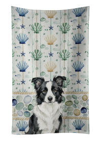 Border Collie Coastal Sea Glass Kitchen Towel
