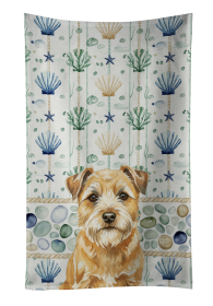 Wheaten Border Terrier Coastal Sea Glass Kitchen Towel