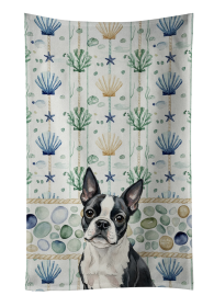 Boston Terrier Coastal Sea Glass Kitchen Towel