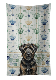 Brindle Bouvier des Flandres Coastal Sea Glass Kitchen Towel