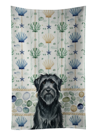 Black Briard Coastal Sea Glass Kitchen Towel