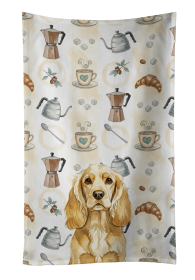 Buff Cocker Spaniel Coffee Bar Kitchen Towel