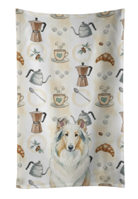 White Collie Coffee Bar Kitchen Towel