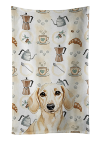 Cream Dachshund Coffee Bar Kitchen Towel