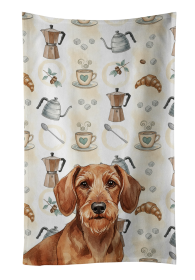 Wirehaired Red Dachshund Coffee Bar Kitchen Towel