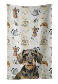 Wirehaired Wild Boar Dachshund Coffee Bar Kitchen Towel