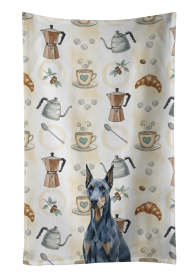 Blue Doberman Pinscher Coffee Bar Kitchen Towel