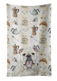 White English Bulldog Coffee Bar Kitchen Towel