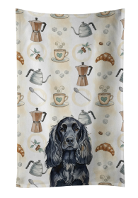 Black English Cocker Spaniel Coffee Bar Kitchen Towel