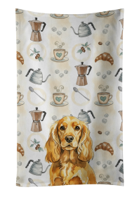 Golden English Cocker Spaniel Coffee Bar Kitchen Towel