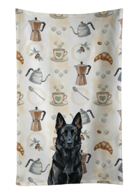 Black German Shepherd Coffee Bar Kitchen Towel