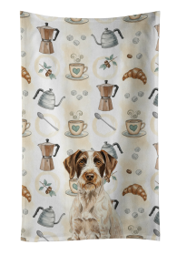 Liver and White German Wirehaired Pointer Coffee Bar Kitchen Towel