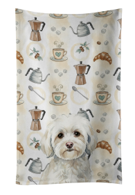 White Havanese Coffee Bar Kitchen Towel
