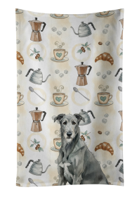 Gray Irish Wolfhound Coffee Bar Kitchen Towel