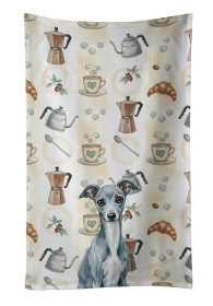 Blue Italian Greyhound Coffee Bar Kitchen Towel