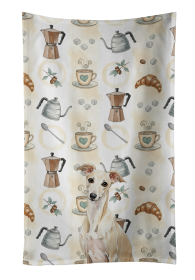 Cream Italian Greyhound Coffee Bar Kitchen Towel