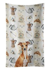 Red Italian Greyhound Coffee Bar Kitchen Towel