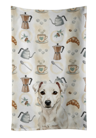 White Jack Russell Terrier Coffee Bar Kitchen Towel