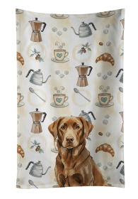 Chocolate Labrador Retriever Coffee Bar Kitchen Towel