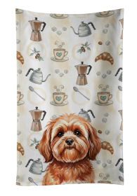 Red Lhasa Apso Coffee Bar Kitchen Towel