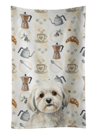 White Lhasa Apso Coffee Bar Kitchen Towel