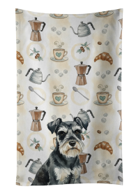 Black & Silver Miniature Schnauzer Coffee Bar Kitchen Towel