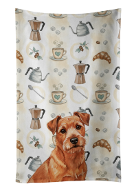 Red Norfolk Terrier Coffee Bar Kitchen Towel