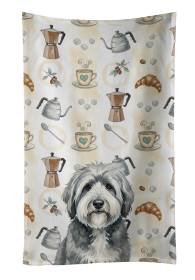 Gray and White Old English Sheepdog Coffee Bar Kitchen Towel