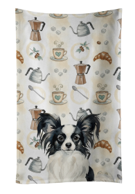 Black and White Papillon Coffee Bar Kitchen Towel