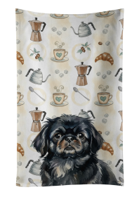 Black Pekingese Coffee Bar Kitchen Towel