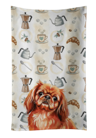 Red Pekingese Coffee Bar Kitchen Towel