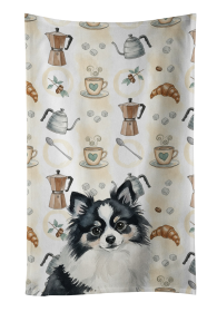Black and White Pomeranian Coffee Bar Kitchen Towel